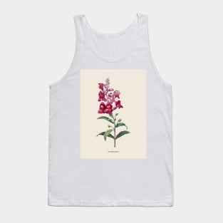 Snapdragon Flower Antique Botanical Illustration Tank Top